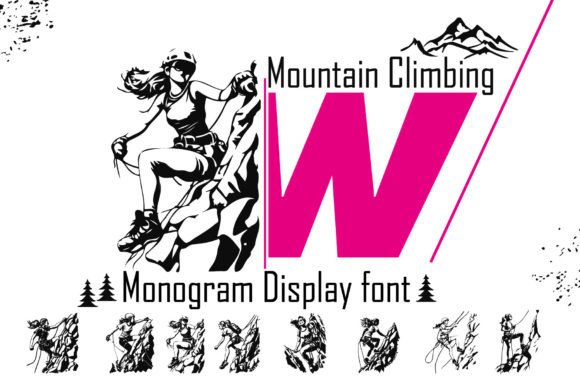 Mountain Climbing W: A Bold Display Font for Creative Projects