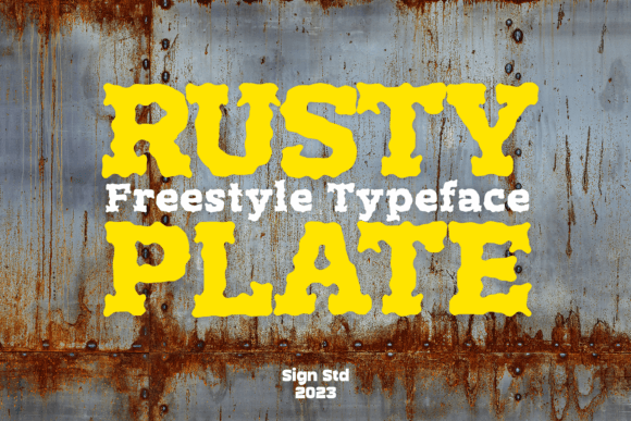 Rusty Plate: The Creative Display Font for Authentic Branding